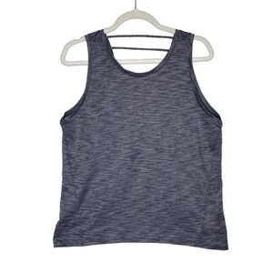 Athleta Space Dye Modern V-Back Workout Tank Top Strappy Pullover Gray Medium